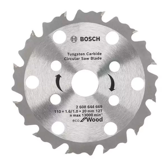 Serra Videa Bosch Tugstenio Madeira 110mm 12D 2608644669