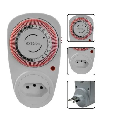 TIMER ANALOGICO EXATRON 10A COM PINO EXATRON