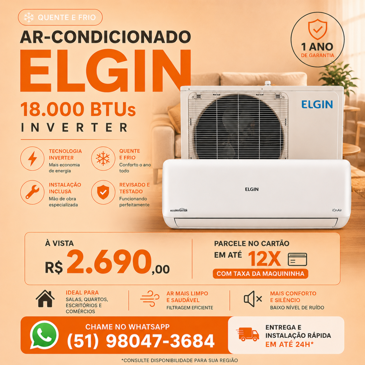 vendas/ Instalação/ manutenção de ar condicionados.