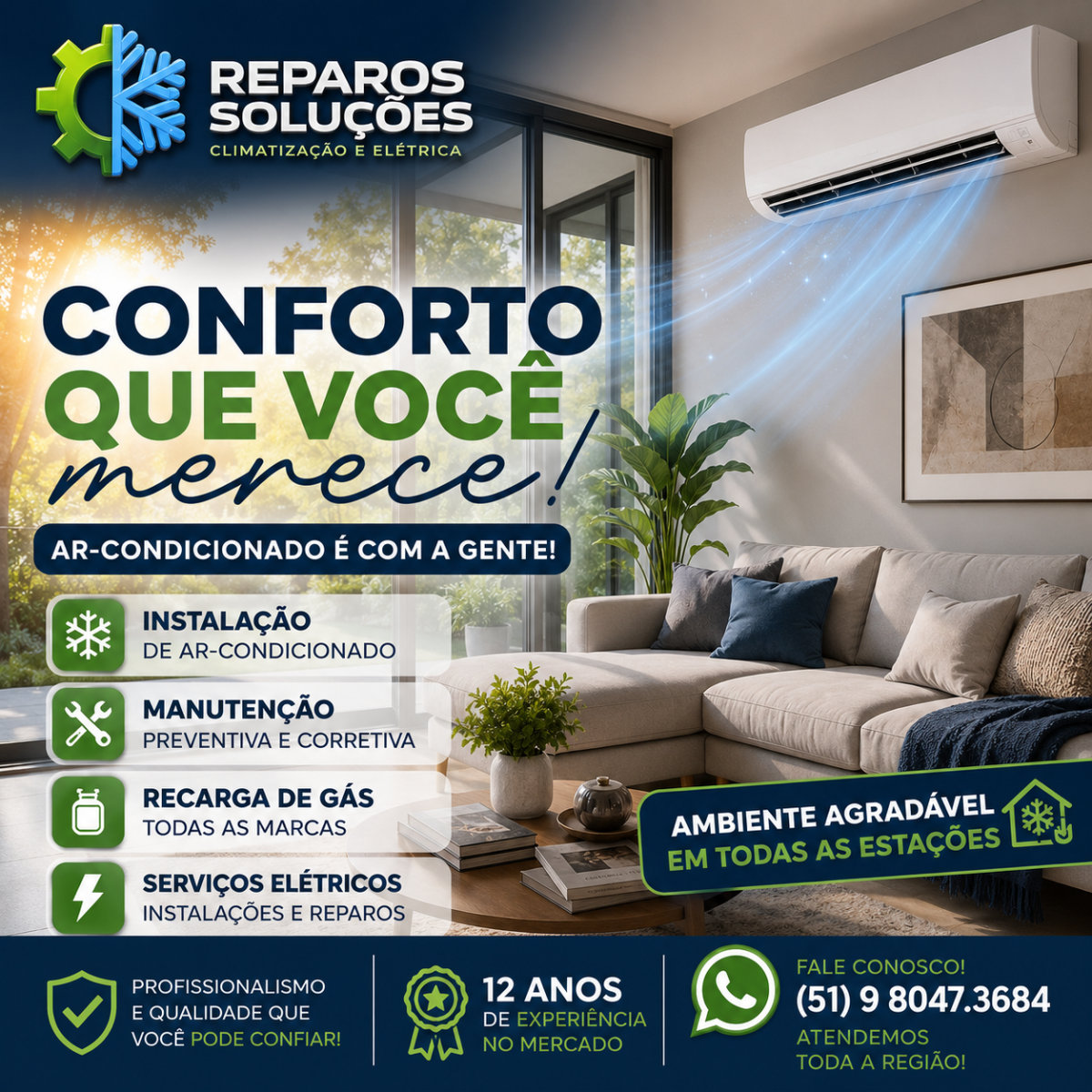 vendas/ Instalação/ manutenção de ar condicionados.